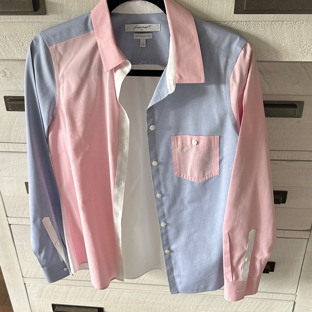Foxcroft  Pink and Blue Casual Shirt